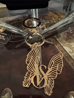 Victoria's Secret Gold Winged VS Logo Key Ring or Bag Charm